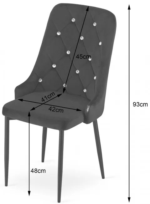 Set troch jedálenských stoličiek AMORE čierne (nohy čierne) (3ks)