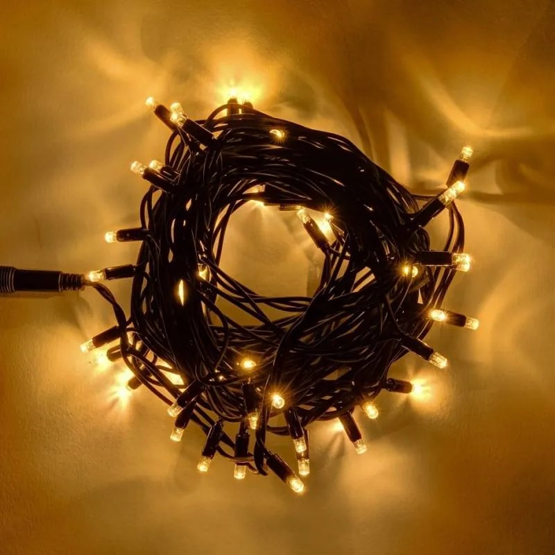 DECOLED Svetelný reťazec Easy Fix LED, 20 m, vonkajší, teplá biela, 120 diód, čierny kábel, IP67