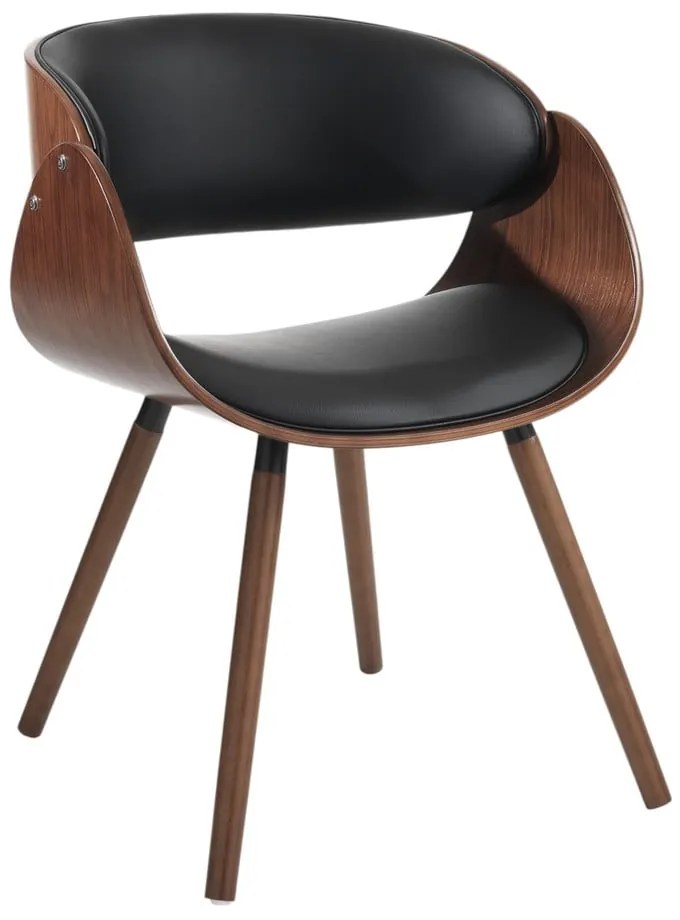 Čierne/tmavohnedé čalúnené jedálenské kreslo s podrúčkami Visby Evo – Tomasucci