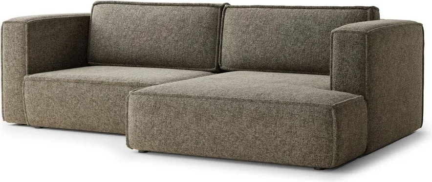 Hnedá ženilková rozkladacia/s úložným priestorom rohová pohovka (pravý roh/s leňoškou) Velto – Maison de Rêve