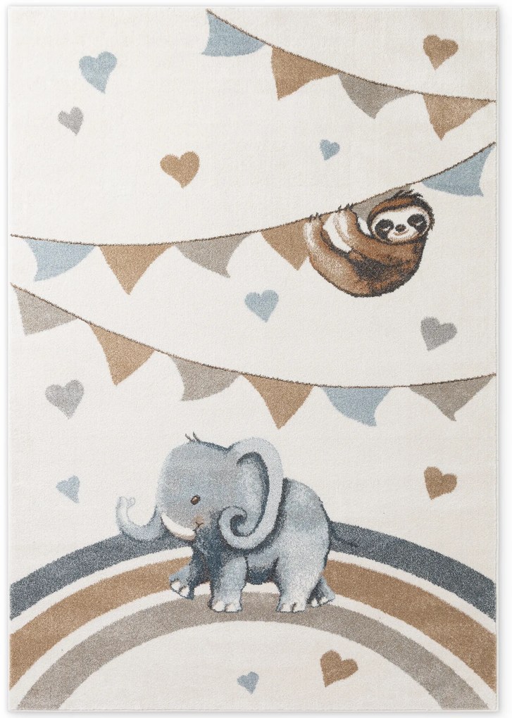 Villeroy & Boch, Detský kusový koberec Villeroy & Boch Boho Kids 106305 Cream Multicolor, 120x170, biela, detská izba