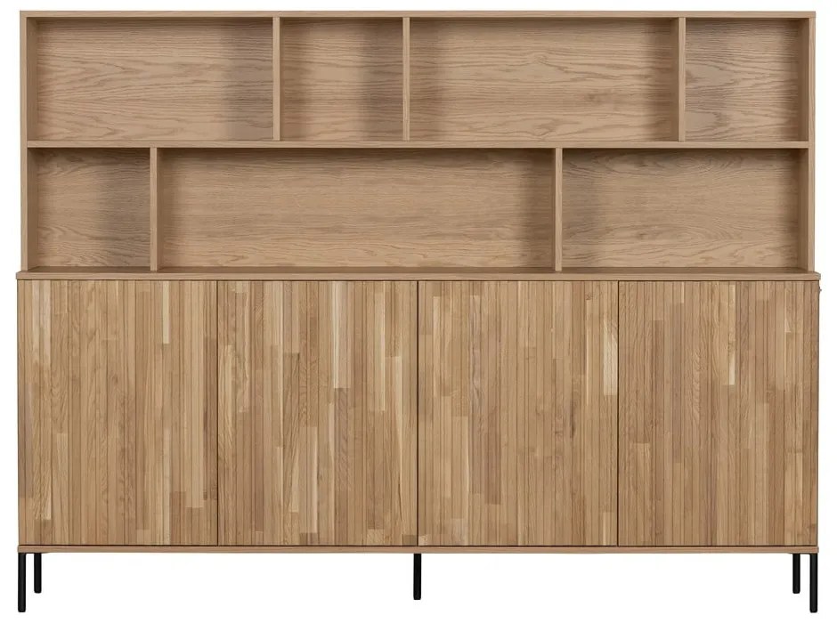 Knižnica z dubového dreva v prírodnej farbe 200x150 cm Gravure – WOOOD