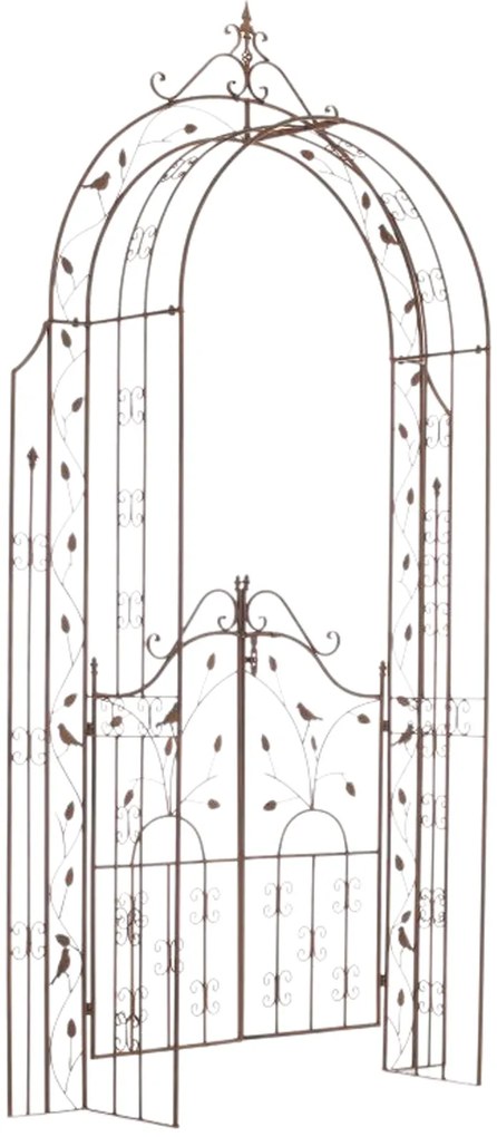 Pergola na popínavé rastliny GS22232 s bránkou - Hnedá antik