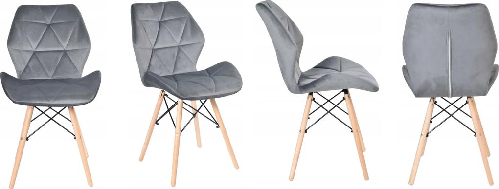 Jedálenské stoličky SKY sivé 4 ks - škandinávsky štýl