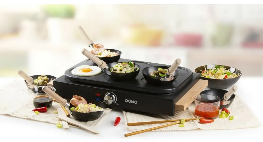DOMO DO8719W elektrická fritéza a WOK, 2v1