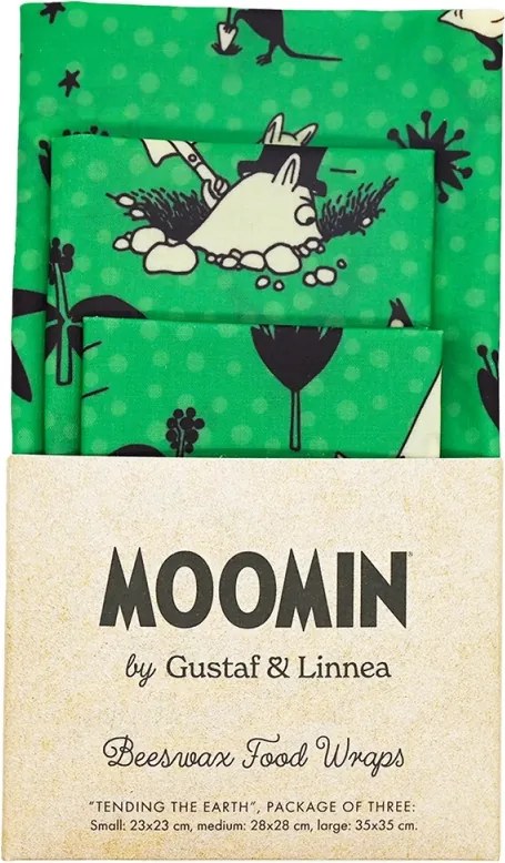Voskované obrúsky Moomin Tending the earth, 3ks
