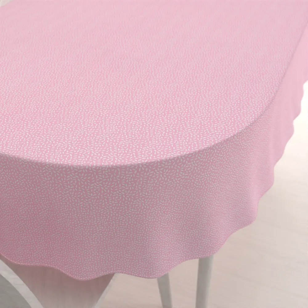 Biante Bavlnený oválny obrus Sandra SA-256 Ryža na ružovom 130x180 cm
