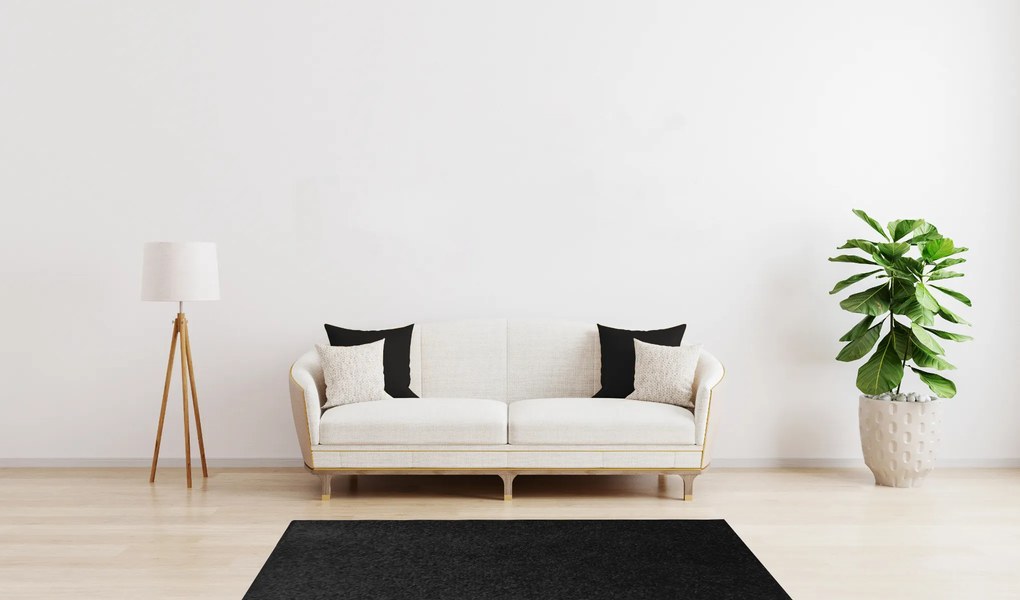 Vopi koberce Kusový koberec Eton čierny 78 - 200x400 cm