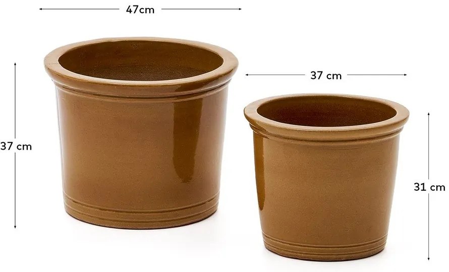 Kvetináče z terakoty v súprave 2 ks ø 47 cm Presili – Kave Home