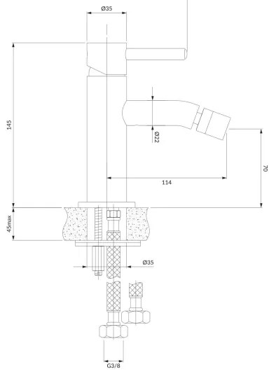 OMNIRES Y1220GLB - Bidetová batéria Y 14,5 cm leštená zlatá