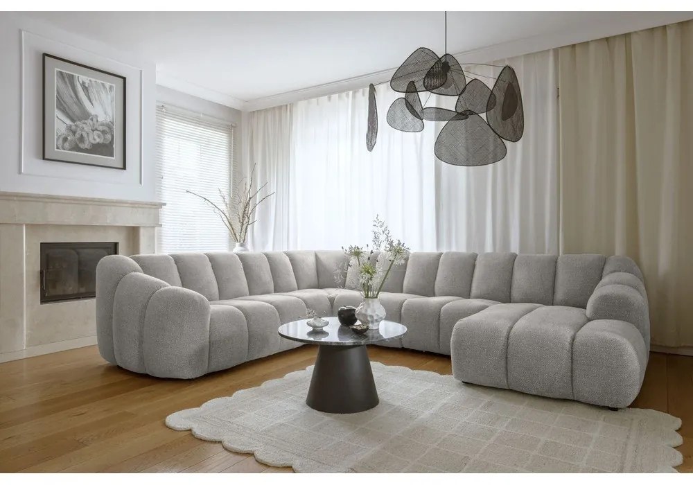 Svetlosivá rohová pohovka (ľavý roh/do tvaru "U") Shell – Miuform