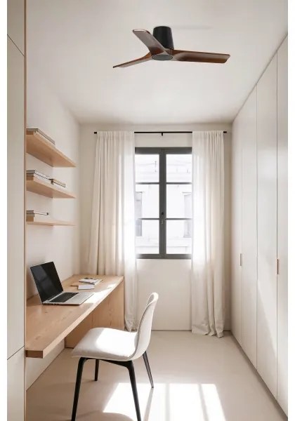 FARO 33837 - Stropný ventilátor HEYWOOD TUB borovica/čierny pr. 90 cm + DO