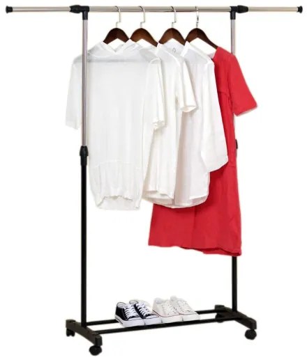 Vešiakový stojan na kolieskach LUKI čierny