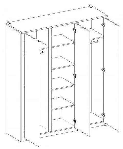 Gala nábytok Šatníková skriňa MALTA S3D