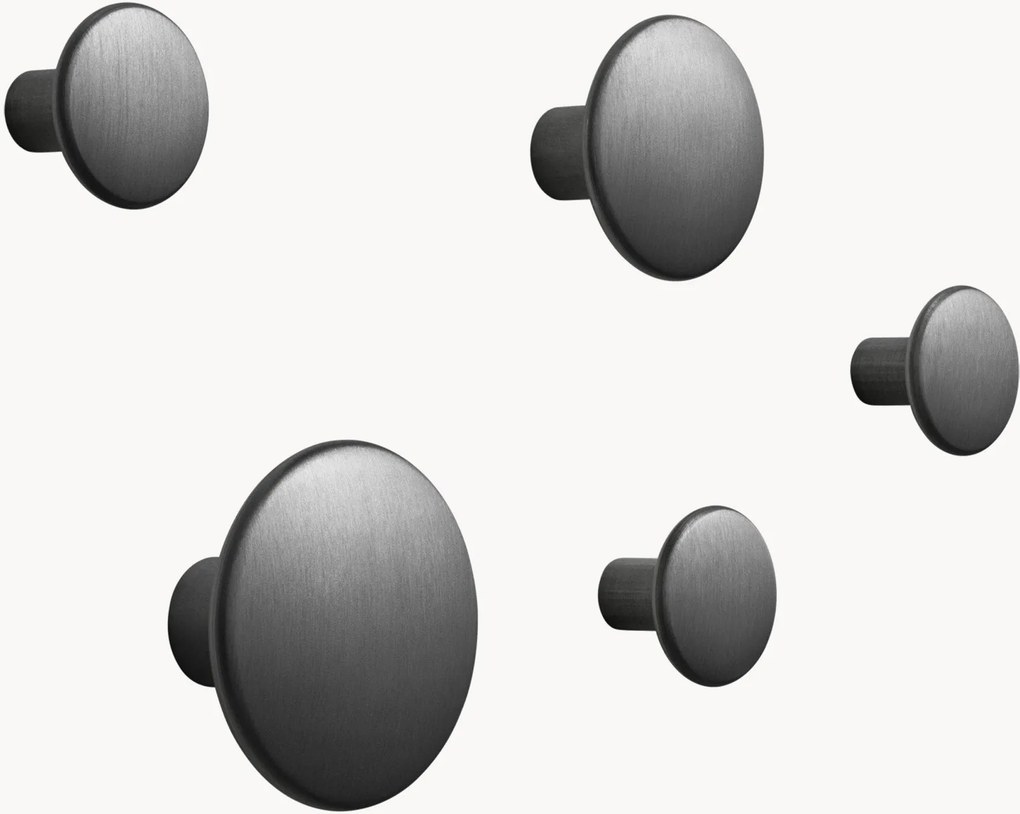 Hliníkové nástenné háčiky Dots, 5 ks