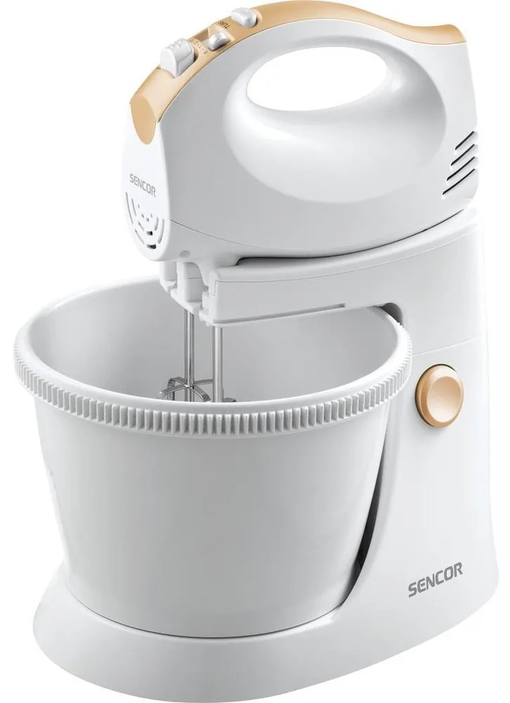 Sencor - Ručný šľahač s otočnou misou 500W/230V biela FT0778