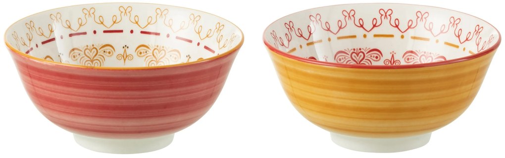 Set 2ks farebná porcelánová miska Bowl Jam - Ø15*7cm/ 570ml