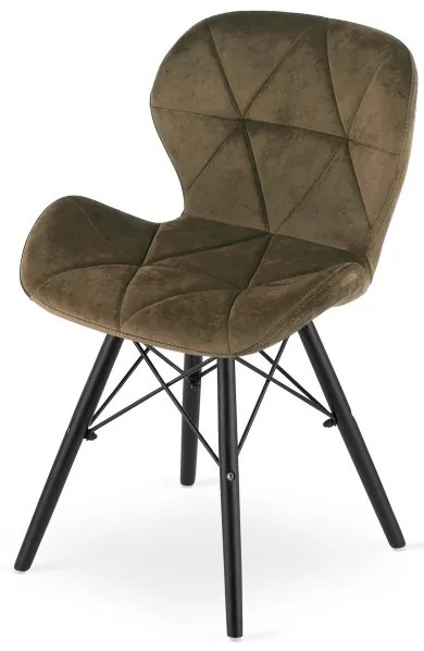 Set dvoch jedálenských stoličiek LAGO zamatové, hnedé / čierne (2 ks)