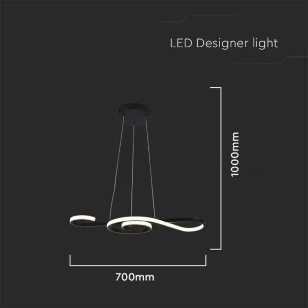 LED Luster na lanku LED/18W/230V 3000K čierna