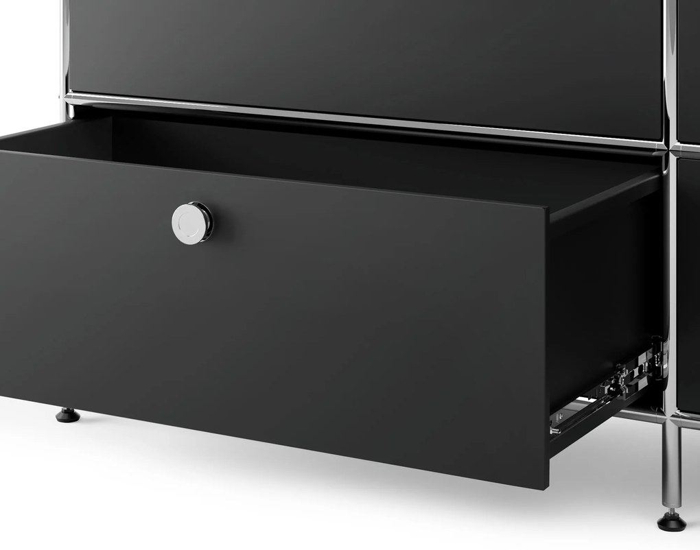 Kovová komoda »CN3« so 6 zásuvkami, čierna