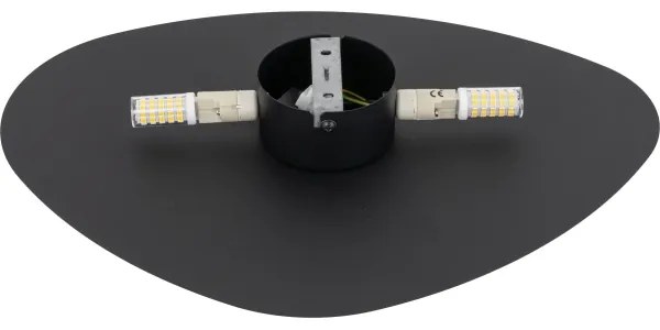 Nástenné svietidlo STONE 2xG9/8W/230V 30x39 cm čierna