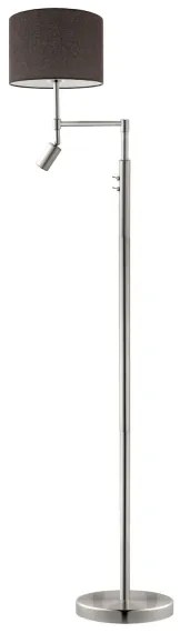 Eglo - LED Stojacia lampa TUNJA 1xE27/60W/230V + LED/2,1W pr. 30 cm chróm/hnedá