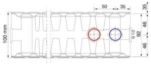 Doskový radiátor Rotheigner Plan 22 500 x 500 mm 6 prípojok (spodné alebo bočné)