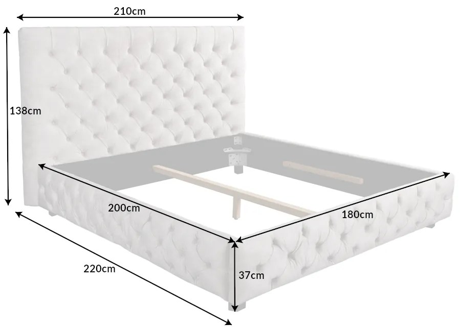 Posteľ 43105 180x200cm Zamat Champagne