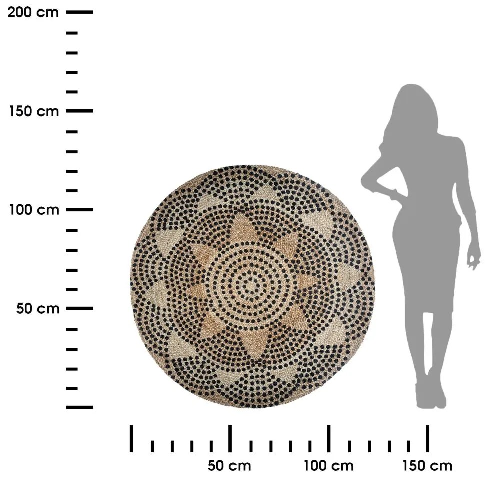 Koberec Ivy, (fi) 120 cm, béžová/čierna