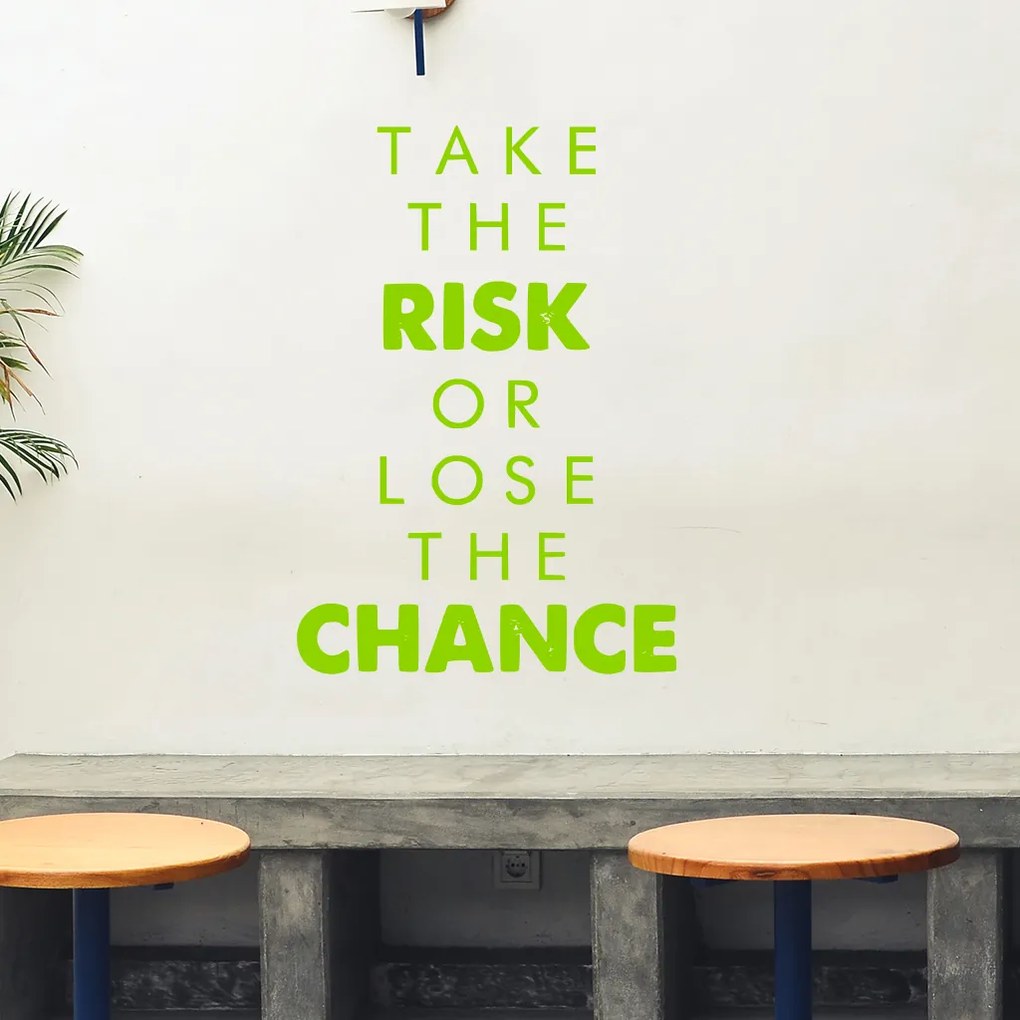 Veselá Stena Samolepka Take the risk or lose the chance Farba: modrá, Veľkosť: 60 x 41 cm