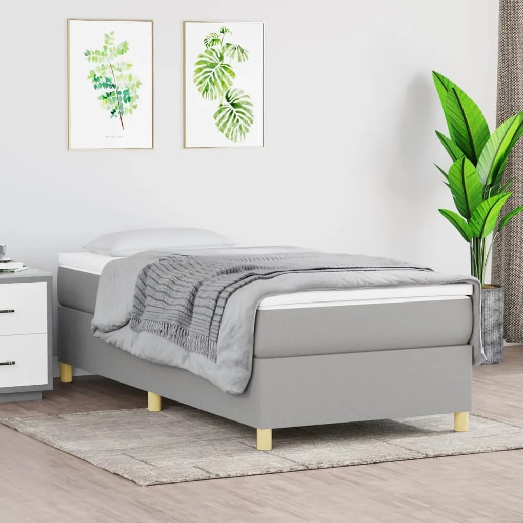 Posteľný rám na boxspring bledosivý 80x200 cm látka