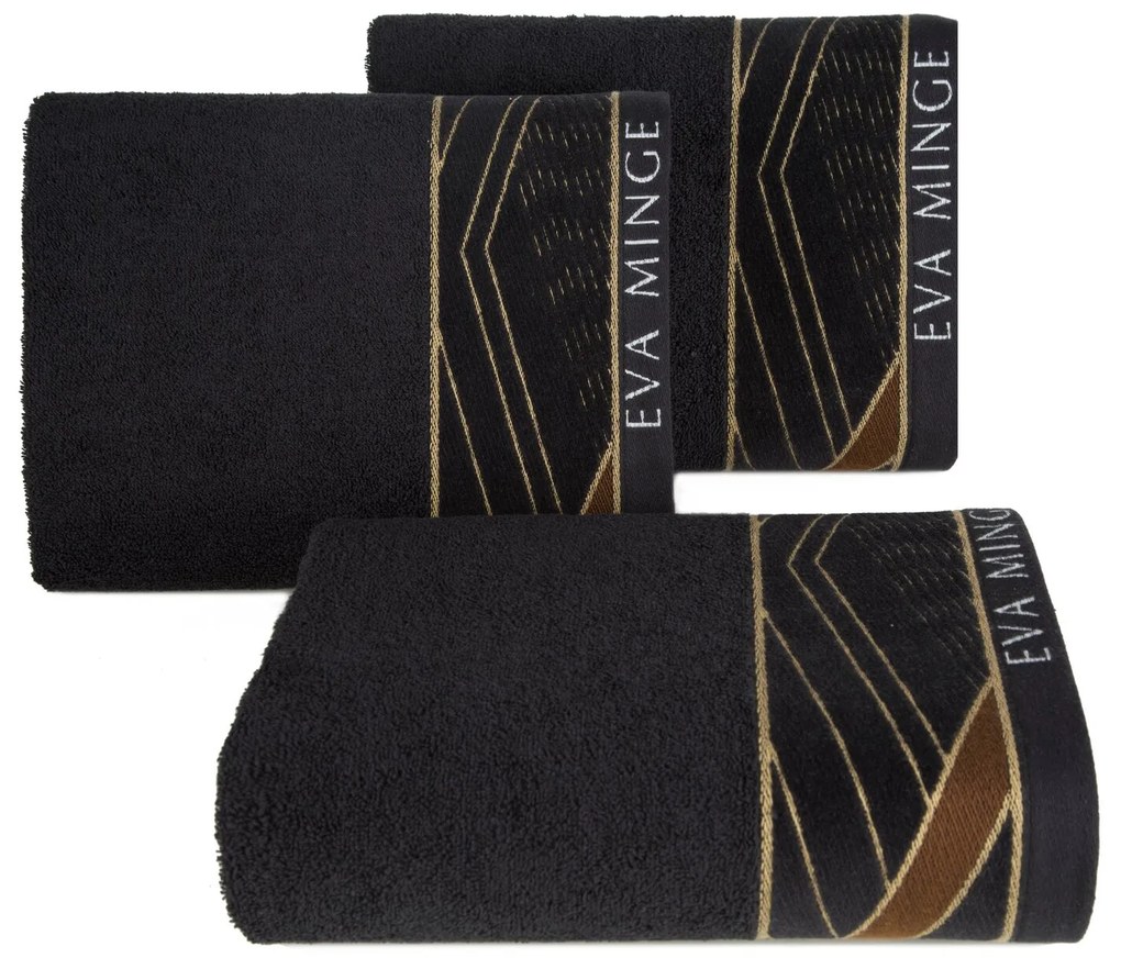 BAVLNENÝ UTERÁK EVA MINGE3 50X90 CM ČIERNA