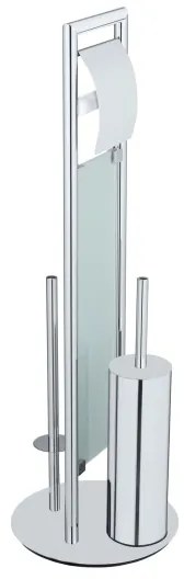 WENKO 25384100 - WC súprava SULMONA 25x76 cm strieborná/čierna