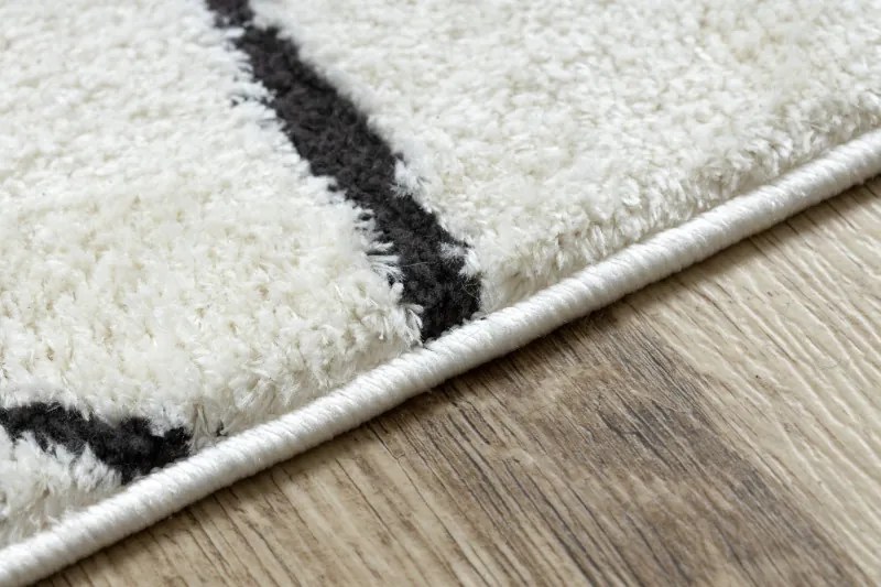 Dywany Łuszczów, Kusový koberec Mode 8522 abstract cream/black, 160x220, biela, chodba / predsieň