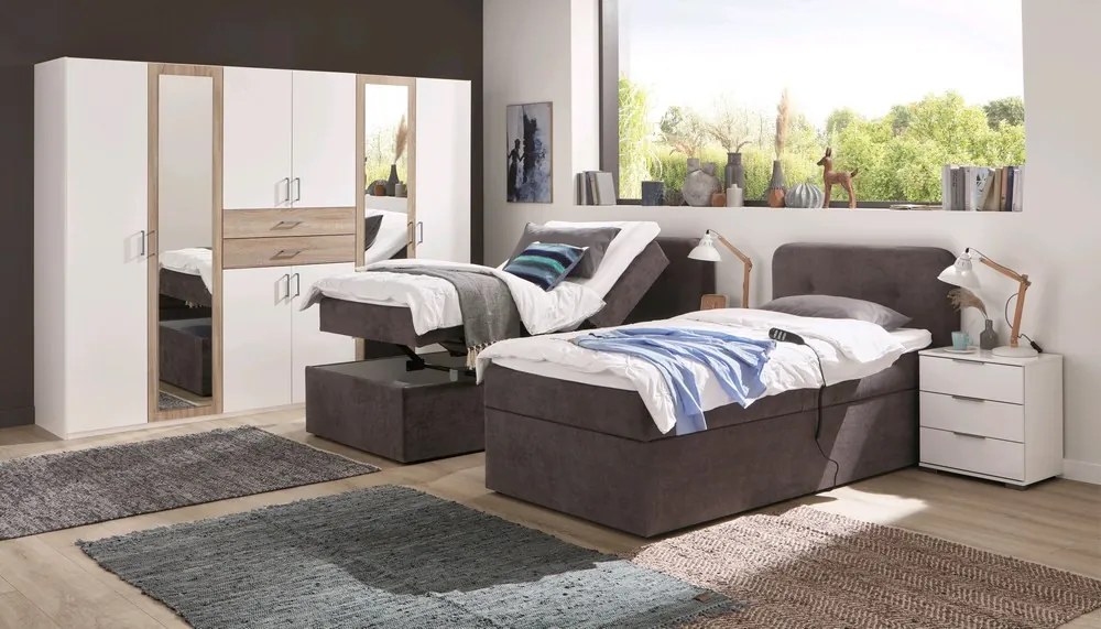 Šatníková skriňa Diver 270 cm, bílá/dub sonoma