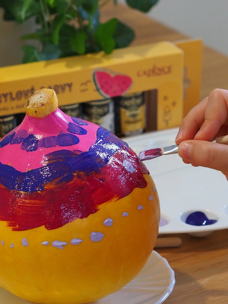 Akrylové farby na kamienky Cadence, súprava 6 ks a akrylový lak, 25 ml - žiarivé