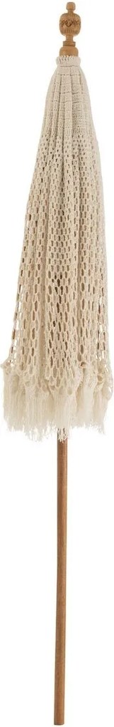 Prírodný drhaný slnečník s drevenou tyčou Macrame - ∅200*250 cm