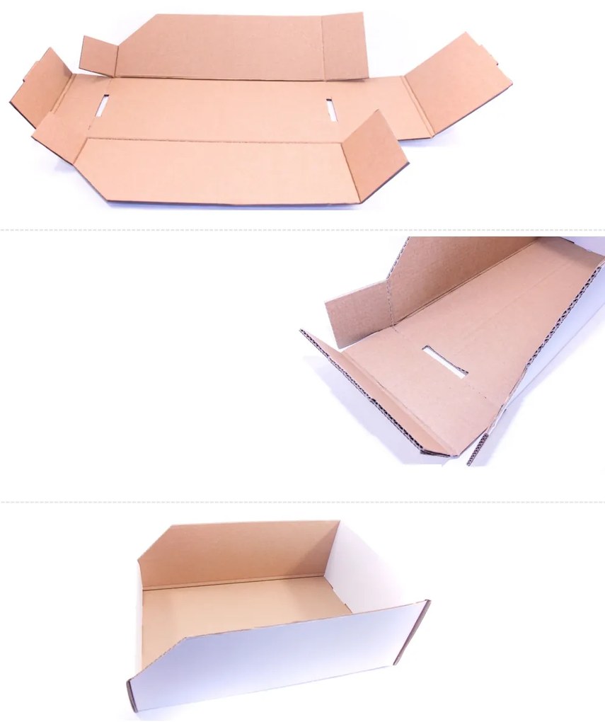 Úložné boxy na oblečenie, organizéry do skrine BIELY KARTÓN 20x47 cm