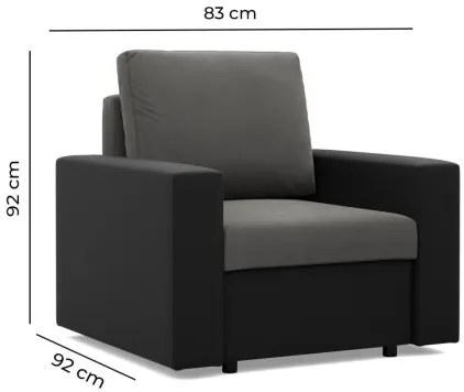 Kreslo LUNA tmavosivé / čierne