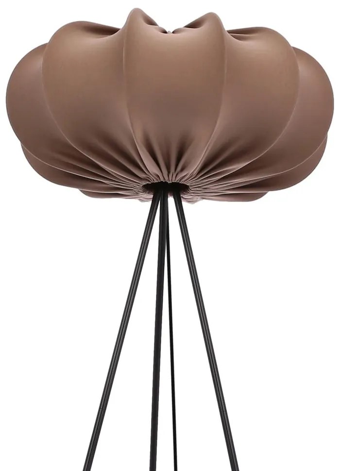Hnedá stojacia lampa s textilným tienidlom (výška 147 cm) Cafee – Candellux Lighting