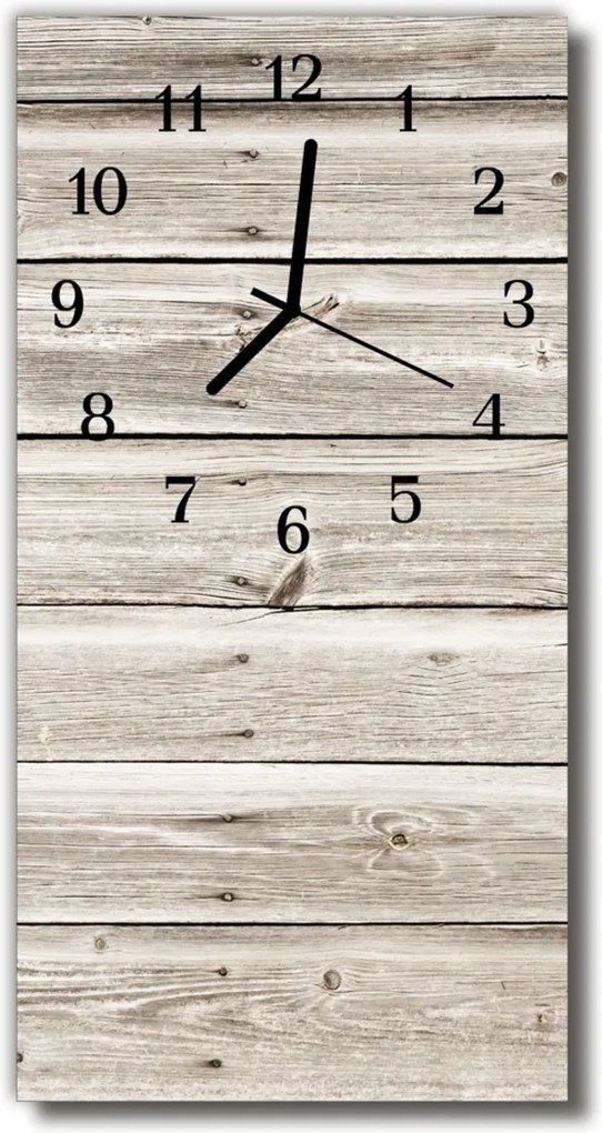 Sklenené hodiny vertikálne  biele drevo