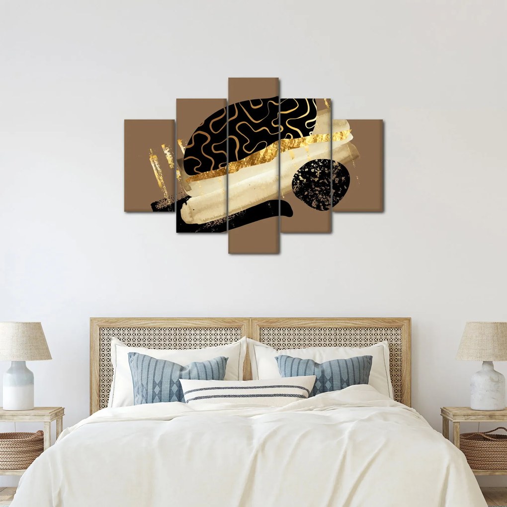 Obraz - Abstrakcia golden brown N⁰3 (150x105 cm)