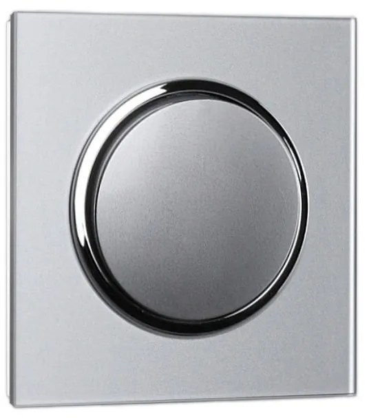 Elhard Vypínač Rondo Glass č.6 so skleneným rámčekom, strieborný - kompletný RG5106S