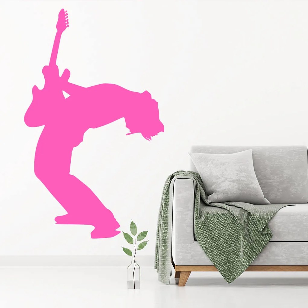 Veselá Stena Samolepka Silueta Rocker Farba: oranžová, Veľkosť: 80 x 49 cm