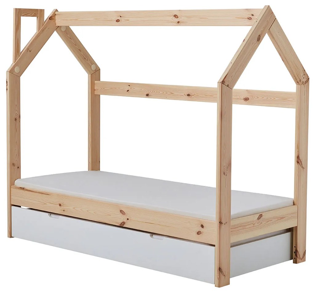 drevko Detská posteľ domček - 160 x 70 cm Zásuvka: Áno
