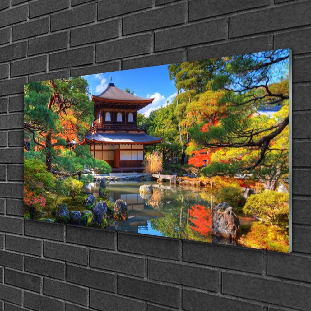 Skleneny obraz Záhrada japonsko krajina 140x70 cm