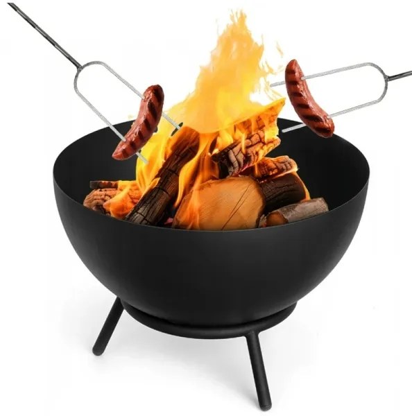Prenosné ohnisko na drevo 57x30 cm čierne