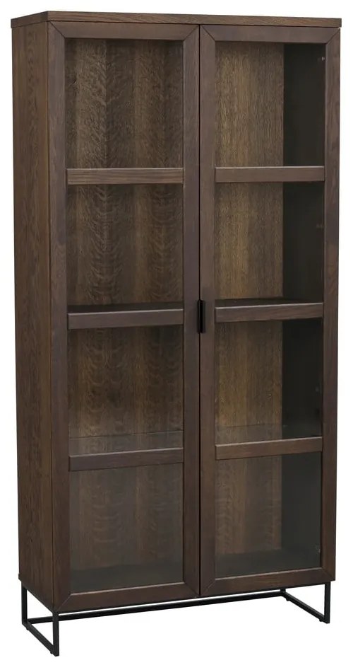 Hnedá vitrína z dubového dreva 95x195 cm Everett – Rowico