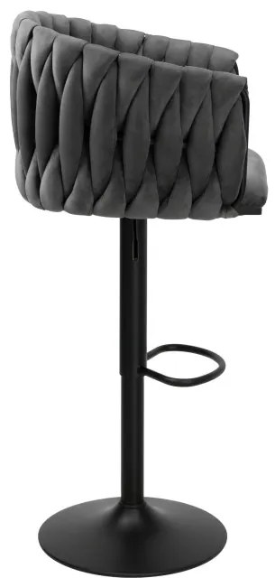 Barová stolička COFTON zamatová, grafitová / čierna