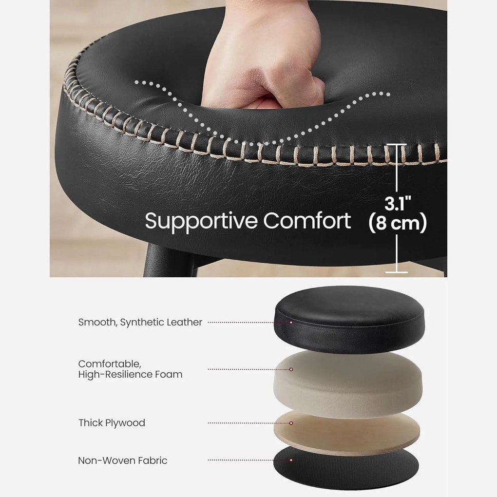 Kolekcia EKHO – Súprava barových stoličiek 2 ks, čierna farba